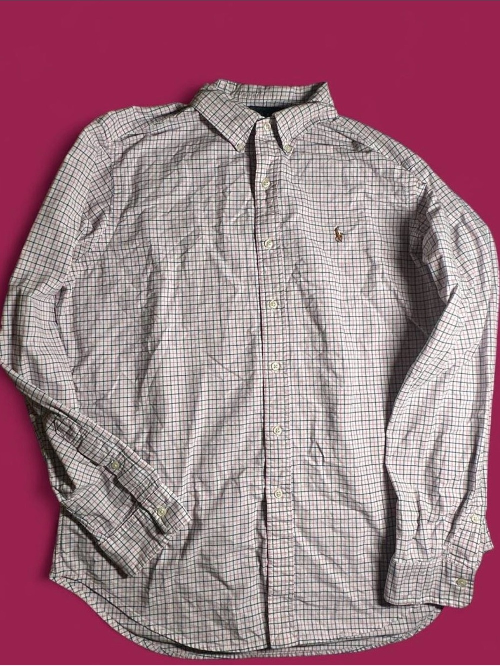 Polo Ralph Lauren Tattersall Check Button Down size large